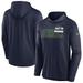 Men's Nike Navy Seattle Seahawks Lightweight Performance Hooded Long Sleeve T-Shirt