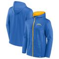 Men's Fanatics Branded Powder Blue/Gold Los Angeles Chargers Ball Carrier Full-Zip Hoodie