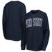 Women's Pressbox Navy Penn State Nittany Lions Surf Plus Size Southlawn Waffle-Knit Thermal Tri-Blend Long Sleeve T-Shirt