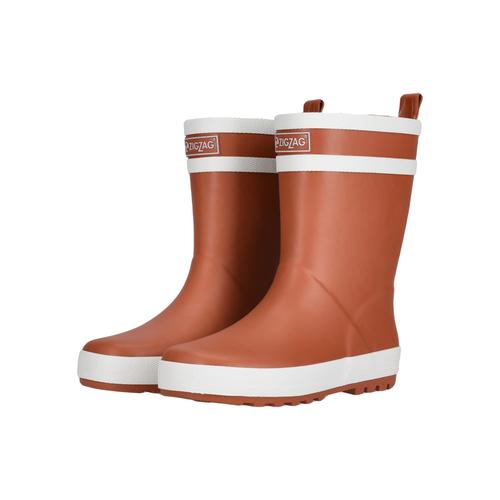 Gummistiefel ZIGZAG Gr. 33, braun (hellbraun, weiß) Schuhe Outdoorschuhe aus hochwertigem Naturkautschuk