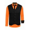 Langarmhemd RUSTY NEAL, Herren, Gr. S, EURO-Größen, orange, 60% Baumwolle, 37% Polyester, 3% Elasthan, mehrfarbig, casual, ohne Ausschnitt, Langarm, Hemden, bestehend aus Hemd, Weste und Krawatte