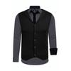 Langarmhemd RUSTY NEAL, Herren, Gr. M, EURO-Größen, grau (anthrazit), 60% Baumwolle, 37% Polyester, 3% Elasthan, mehrfarbig, casual, ohne Ausschnitt, Langarm, Hemden, bestehend aus Hemd, Weste und Krawatte