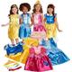 Disney Princess 4 Kleider: Aurora, Belle, Cinderella, 1vweißes Outfits, 4 Oberteile und 3 Röcke, 21 Teile, für Mädchen zwischen 3-6 Jahren