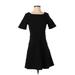 Forever 21 Casual Dress - A-Line: Black Solid Dresses - Women's Size Small