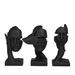 Novogratz Cole & Grey Contemporary Polystone Mask Sculpture Set Of 3 Resin, Rubber in Black | 11.75 H x 7.25 W x 6.65 D in | Wayfair 012047