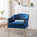 Barrel Chair - Mercer41 Deybi 28.5" Wide Tufted Barrel Chair Wood/Velvet/Fabric in Blue | 28.5 H x 28.5 W x 27 D in | Wayfair