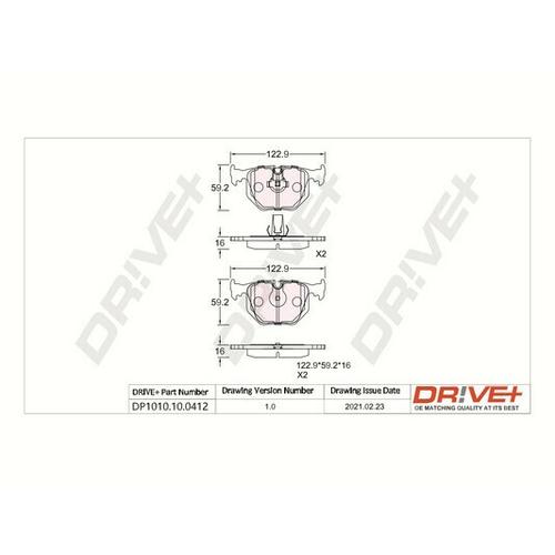 Drive+ Bremsbelagsatz, Scheibenbremse hinten rechts links für BMW 34216790071 34216761247 34211162862 DP1010.10.0412