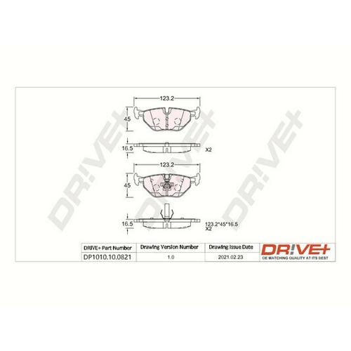 Drive+ Bremsbelagsatz, Scheibenbremse hinten rechts links für BMW 34211164501 34216761239 34211165233 DP1010.10.0821