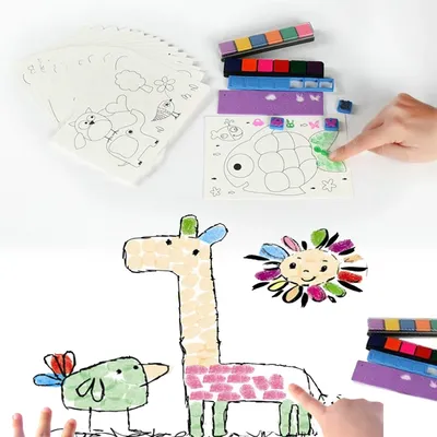Papier de peinture au doigt pour les tout-petits dessin animé mignon motif animal jouets de