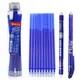 Ensemble de stylos gel bleus effaçables 10 recharges 1 anciers de gomme pour étudiant