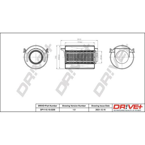 Drive+ Luftfilter 150mm für VAG 1K0129620C 1K0129607C DP1110.10.0258