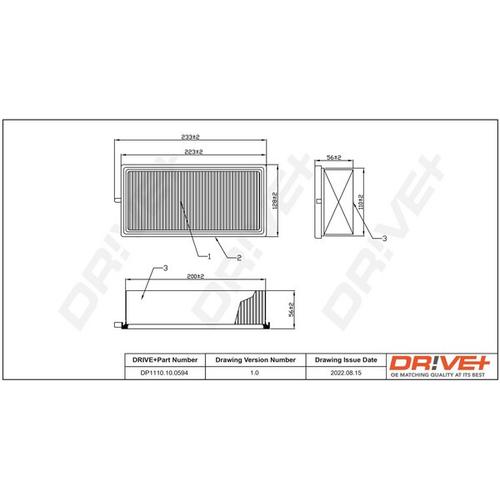 Drive+ Luftfilter für MITSUBISHI NISSAN 16546-5FN1A MQ000139 DP1110.10.0594