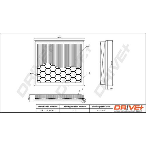 Drive+ Luftfilter für GENERAL MOTORS VAUXHALL SAAB OPEL 93185452 55557597 835529 DP1110.10.0671