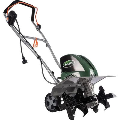 Scotts Outdoor Power Tools 14 Amp 20-Inch Electric Garden Tiller Cultivator, Adjustable Tines, Green