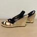 Burberry Shoes | Burberry Black Leather Nova Check Espadrille Wedge | Color: Black/Tan | Size: 8