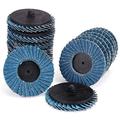 Titoe 48 PCS Flap Disc, 2 Inch T27 Zirconia Alumina Flat Flap Disc Grinding Sanding Sandpaper Wheels with 1/4 inch Holder, Includes 40/60/80/120 Grits