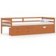 Cadre de lit avec tiroirs et armoire Marron miel Pin 90x200 cm - Inlife