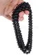 Collier en Fausses Perles Noires pour Pull Accessoire Très Long à la Mode Verre 216.239.