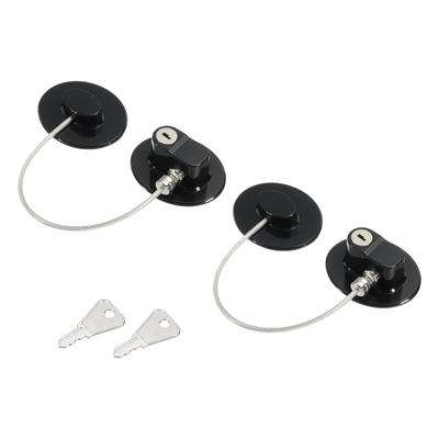 Adhesive Refrigerator Lock Keyed Oval 170mm String, 255mm 60x50mm 2pcs - Black