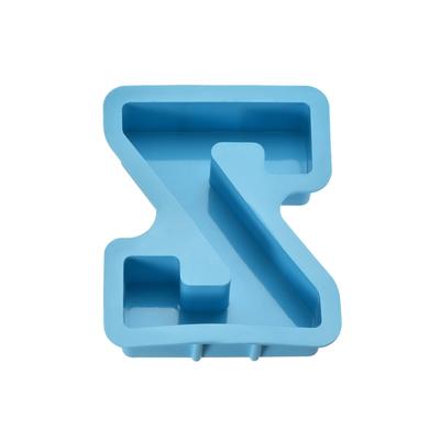 Resin Letter Models Alphabet Z Silicone Blue 4" for DIY Crafts