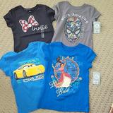 Disney Shirts & Tops | 4 New Disney Shirts Size 5/6 | Color: Blue | Size: 5tg