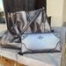 Coach Bags | Coach Metallic Leather 3 Compartment Shoulder Tote Bag W Zippered Wallet | Color: Brown/Silver | Size: Os