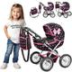 Kinderplay Puppenwagen ab 2 Jahre, Kinderwagen Puppen - Leichte und Stabile Konstruktion | Kinderpuppenwagen ab 3 Jahre | Höhenverstellbar von 33 bis 63 cm, KP0262R