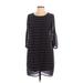 Charming Charlie Casual Dress - Shift: Black Chevron Dresses - Women's Size Small