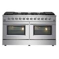 Forno Galiano 60-inch Gas Range Stainless Steel, 10 Burners, 8.64 cu. ft. Double Convection Ovens in White | 37.4 H x 60 W x 28 D in | Wayfair