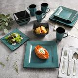 Gibson Kiesling 16 Pc Plates, Bowls, & Mugs Dinner Set, Turquoise (2 Pack) Ceramic/Earthenware/Stoneware in Blue/Green | Wayfair 2 x 92912.16RM