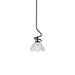 Dakota Fields Capri 1-Light Mini Pendant w/ Hang Straight Swivel Glass in Black/White | 15 H x 7 W x 7 D in | Wayfair