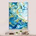 Mercer41 Classic Blue Gold Marble Canvas in Blue/Green/Yellow | 20 H x 12 W x 1 D in | Wayfair 0CBD40B011AF4B8287D2616334606CCC