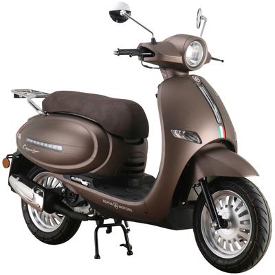 Motorroller ALPHA MOTORS "Cappucino", braun (mattbraun, braun), Motorroller & Mofas, 85 km/h, B:73,5cm H:117cm L:192,5cm