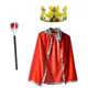 Costume d'Halloween pour Enfant Fille et Garçon Robe de Prince Everak Couronne Diadème Sceptre