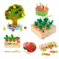 Puzzle Montessori en Bois pour Enfant de 1 2 et 3 Ans Jeu de Récolte de Carottes