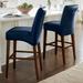 Remi Bar & Counter Stool - Bar Height (30"H Seat), Light Chestnut, Light Chestnut/Marbled Storm Gray/Bar Height - Grandin Road