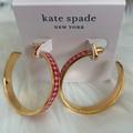 Kate Spade Jewelry | Kate Spade Heritage Spade Hoop Earrings In Lava Falls | Color: Gold/Red | Size: Os