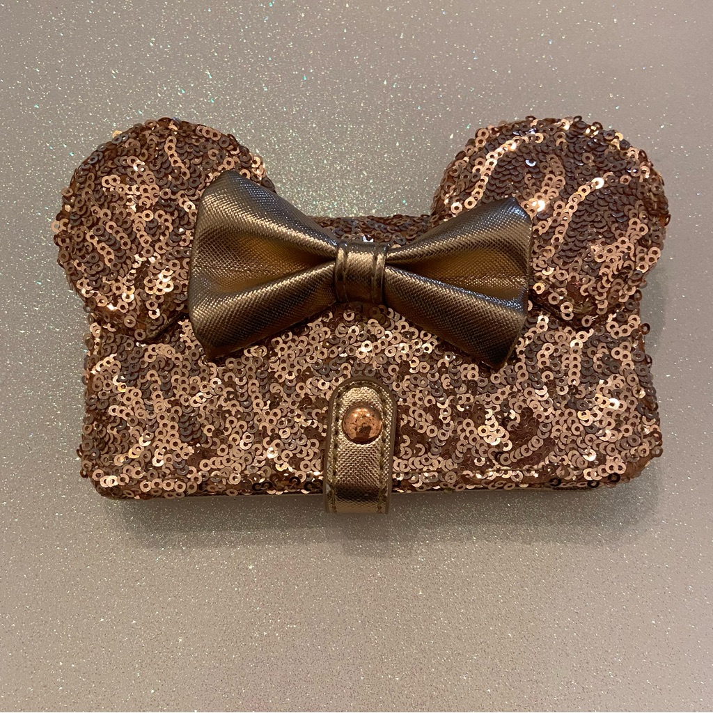 Disney Cell Phones & Accessories | Disney Parks Rose Gold Sequin Iphone 6/7/8 Bi Fold Wallet Case | Color: Gold/Pink | Size: Iphone 6/7/8