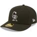 Men's New Era Colorado Rockies Black & White Low Profile 59FIFTY Fitted Hat