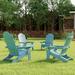 HERACLES Outdoor Plastic Folding Adirondack Chair For All Weather Set Of 4 Plastic in Blue | Wayfair 13HERA03*4