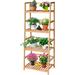 Arlmont & Co. Ladder 4-Tier Plant Stand, Indoor Plant Shelf, 4 Tiers & 8 Potted Bamboo Flower Holder | 47.4 H x 12.6 D in | Wayfair