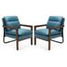 Gymax Set of 2 Single Sofa Chair Leisure Accent Chair w/ Wooden