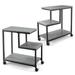 Gymax 2 PCS 3 Tier Side Table W/ Casters Mobile End Table Storage