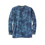 Men's Big & Tall Waffle-knit thermal crewneck tee by KingSize in Blue Camo (Size 2XL) Long Underwear Top