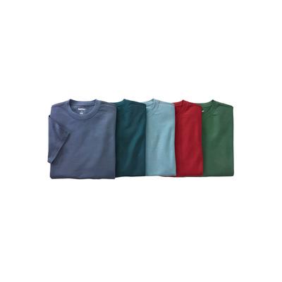 Men's Big & Tall Cotton Crewneck Undershirts 5 pack by KingSize in Assorted Colors (Size 2XL)