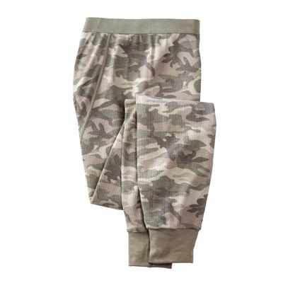 Men's Big & Tall Heavyweight Thermal Pants by KingSize in Grey Camo (Size 4XL)