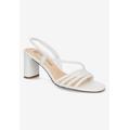 Extra Wide Width Women's Zariah Sandal by Bella Vita in White Leather (Size 8 WW)