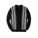 Men's Big & Tall Lightweight Striped Cardigan Sweater by KingSize in Black (Size 7XL)