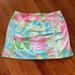 Lilly Pulitzer Skirts | Lilly Pulitzer Patch Lennie Skort/Skirt Vintage White Label Size 4 | Color: Green/Pink | Size: 4