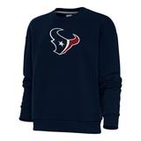 Women's Antigua Navy Houston Texans Victory Crewneck Chenille Pullover Sweatshirt